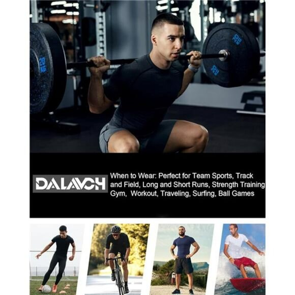 Mens Compression Shirts Pack Short Sleeve Dry Fit Workout Athletic Gym Tops - Picture 6 of 7